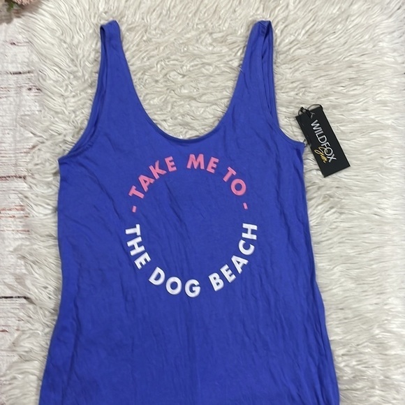 NWT WILDFOX Sun Dog Beach Poolside Baja Blue Cover Up Tunic Dress - Picture 7 of 9